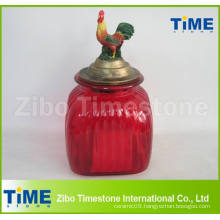 Big Colored Wide Mouth Glass Storage Jar